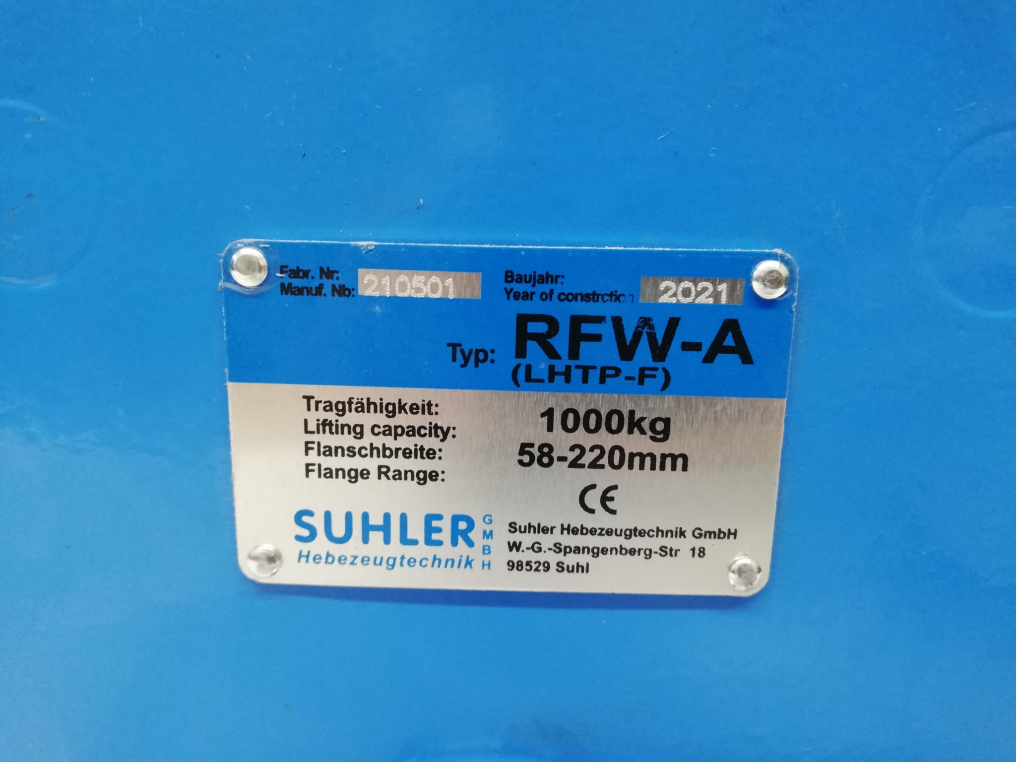 Rollfahrwerk Plakette